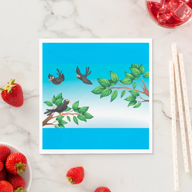 Vögel in einem Baum Napkins Serviette (Von Creator hochgeladen)