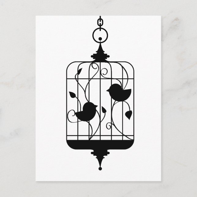 Vögel in einem Käfig Postkarte (Vorderseite)