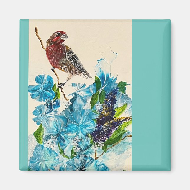 Vogel in einem Zweigmagnet Magnet (Vorne)