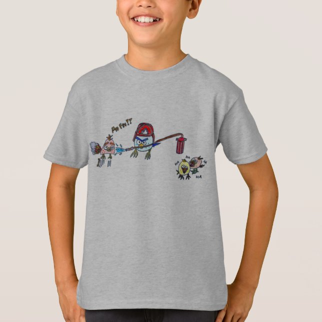 Vogel in Feuerwehrmannzorn T-Shirt (Vorderseite)
