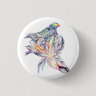 Vogel in ihrem Nest Button
