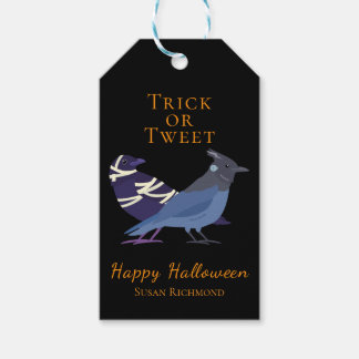 Vögel in Kostümen Halloween Trick or Tweet Geschenkanhänger