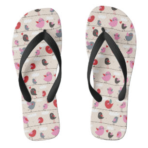 Vögel in Liebe Flip Flops