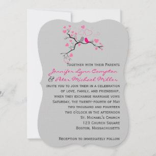 Vögel in Liebe Hochzeitseinladung. Einladung