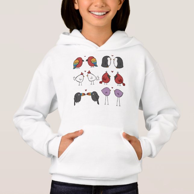 Vögel in Liebe Hoodie (Vorderseite)