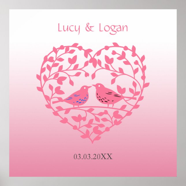 Vögel in Liebe Poster (Vorne)