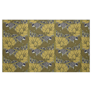 Vögel in Obstbaummuster von Voysey Stoff