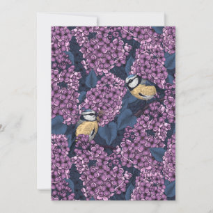 Vögel in violettem lila Garten