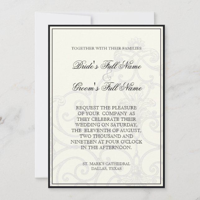 Vögel in Wirbel - Einladung zur Hochzeit (Vorderseite)