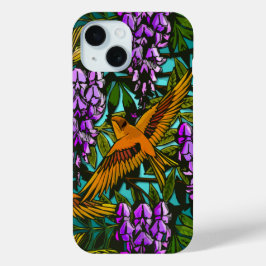 Vögel inmitten der Wisteria - Mit Monogramm Case-Mate iPhone Hülle
