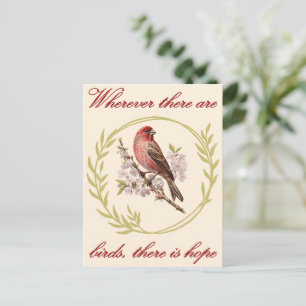 Vögel - Inspirationsangebot, Vogelblumenschurz Postkarte