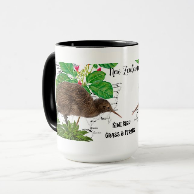 Vogel-Kaffee-Tasse Neuseelands gebürtige Tasse (Vorderseite Links)