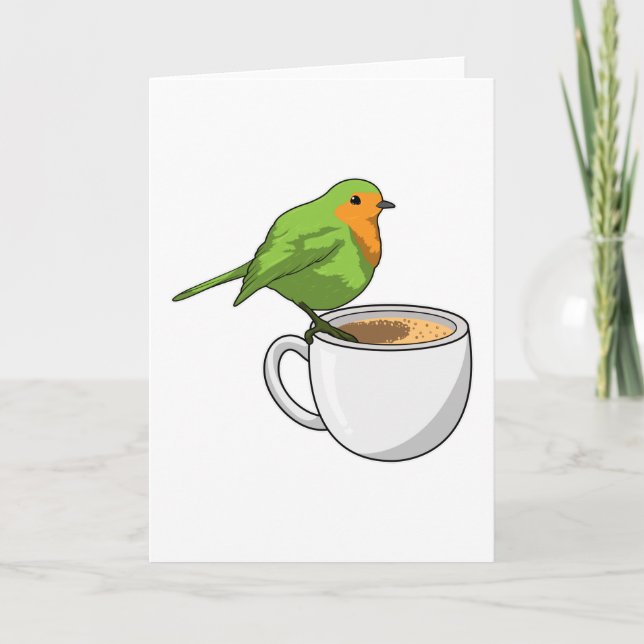 Vogel Kaffeetasse Karte (Vorderseite)