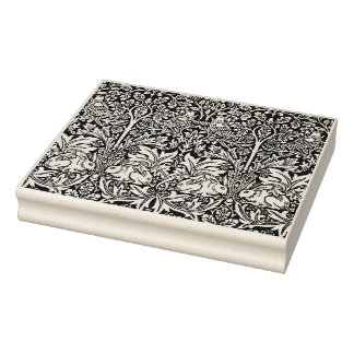 Vögel, Kaninchen floral - William Morris Gummistempel