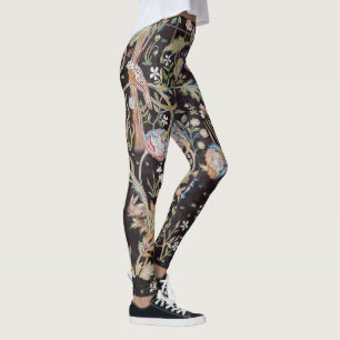 Vogel & Kaninchen im Blumengarten, William Morris Leggings