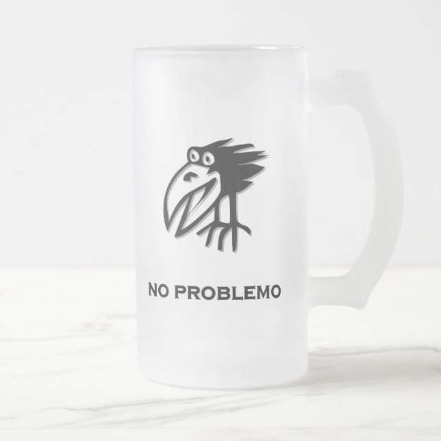 Vogel kein Problem Mattglas Bierglas (Rechts)