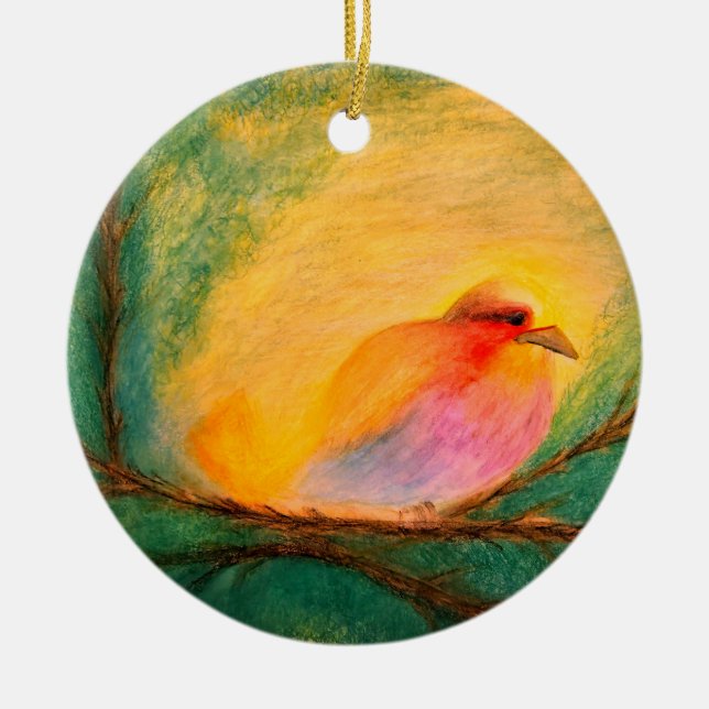 Vogel Keramik-Weihnachtsbaumschmuck Keramik Ornament (Vorne)