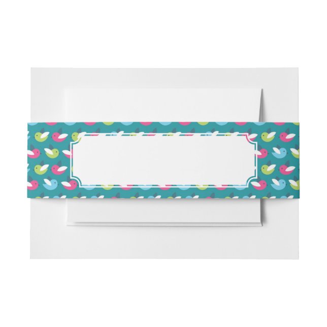 Vögel kopieren Blau Einladungsbanderole (Vorderseite Beispiel)