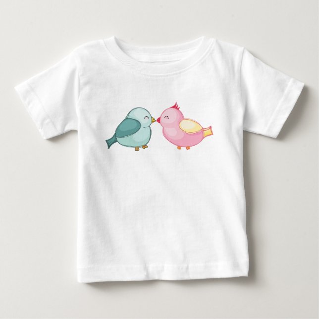 Vögel küssen baby t-shirt (Vorderseite)