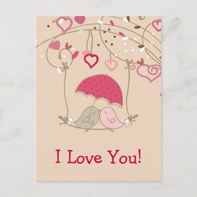 Vögel küssen postkarte (Vorderseite)