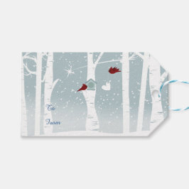 Vögel lieben im Winter Geschenkanhänger