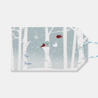 Vögel lieben im Winter Geschenkanhänger