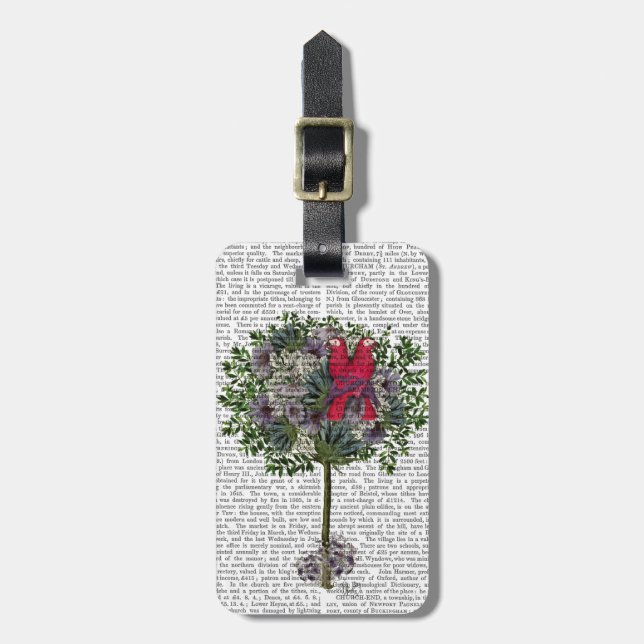 Vögel lieben in einem Baum Gepäckanhänger (Vorderseite vertikal)