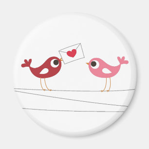 Vögel lieben Karte Magnet