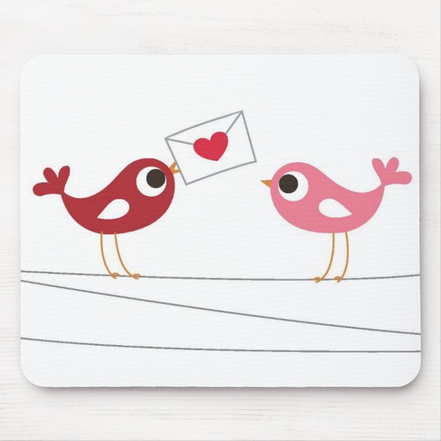 Vögel lieben Karte Mousepad (Vorne)