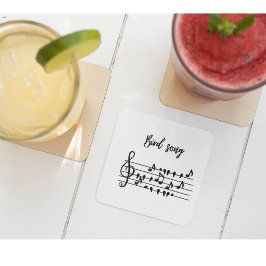 Vogel-Lied, Vögel auf Linie Glasuntersetzer