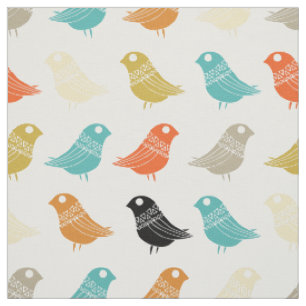 Vögel Mid Century Modern Farbige Retro-Muster Stoff