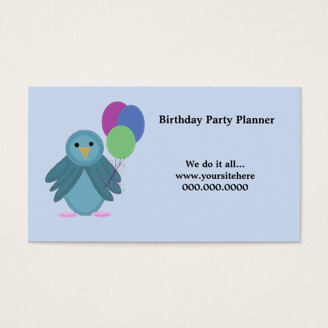 Vogel mit Balloons - Geburtstagspartplaner (Vorderseite)