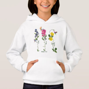 Vogel mit Blume Gerechtigkeit Liebe Gnade und gehe Hoodie