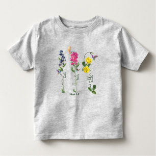 Vogel mit Blume Gerechtigkeit Liebe Gnade und gehe Kleinkind T-shirt