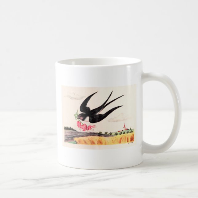 Vogel mit Blume Tasse (Rechts)