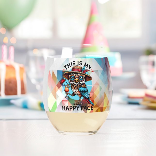 Vogel mit einer Wendung Weinglas Ohne Stiel (Insitu (Geburtstag))