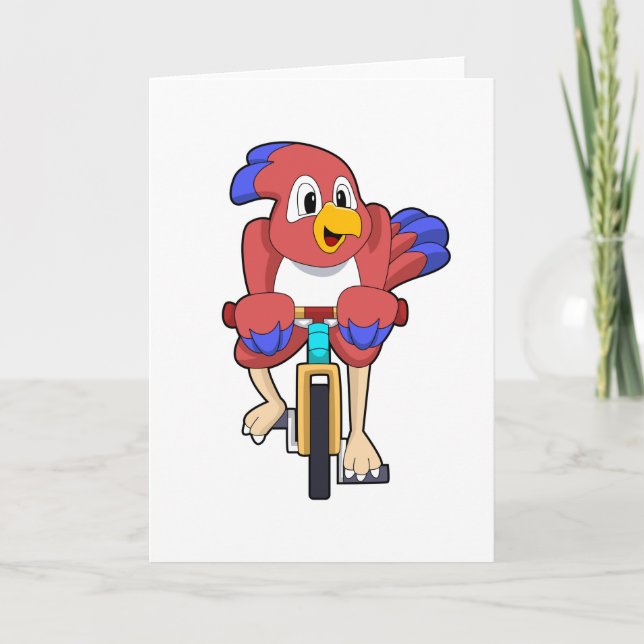 Vogel mit Fahrrad Karte (Vorderseite)