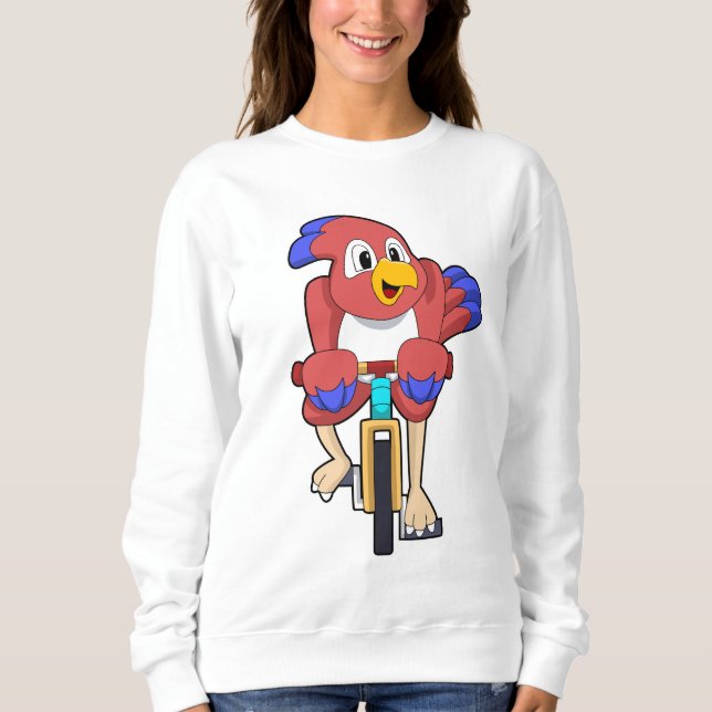 Vogel mit Fahrrad Sweatshirt (Vorderseite)