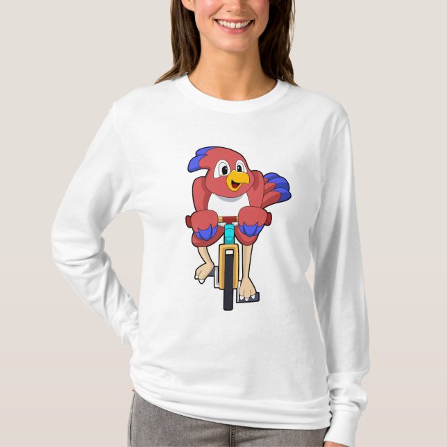 Vogel mit Fahrrad T-Shirt (Vorderseite)