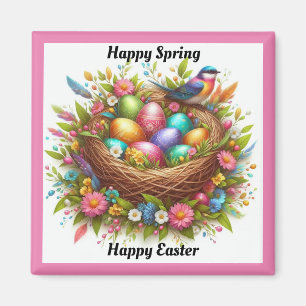 Vogel mit farbigem Eier Magnet