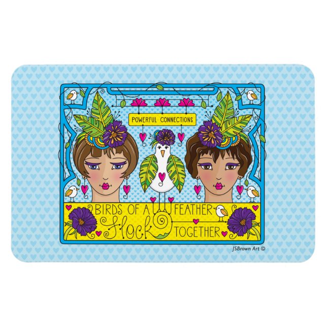 Vögel mit Feder_Flexible Magnet 6"x4" (Horizontal)