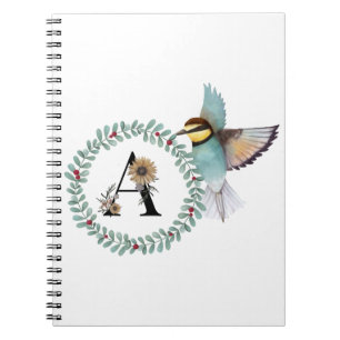 Vogel mit Kranz mit Buchstabe "A" Notizblock