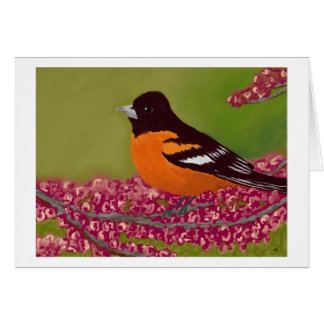 Vogel mit rosa Blume