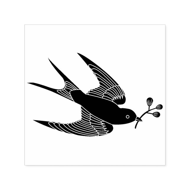 Vogel mit Sprig-Briefmarke Permastempel (Design)