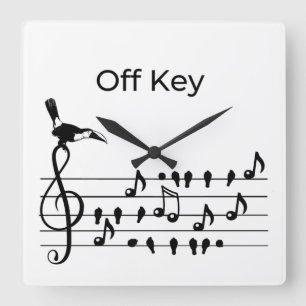 Vogel Musik Pun Geschenk für lustige Musiker mit T Quadratische Wanduhr