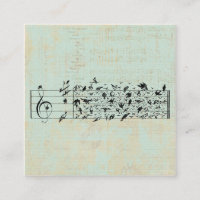 Vögel & Musikmitarbeiter Papier Vintager Minze Grü