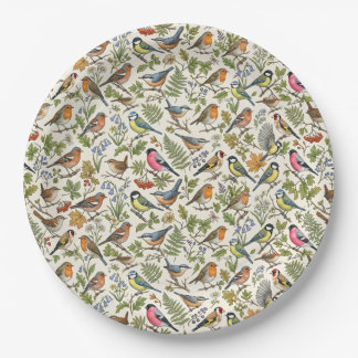 Vögel Muster Pappteller