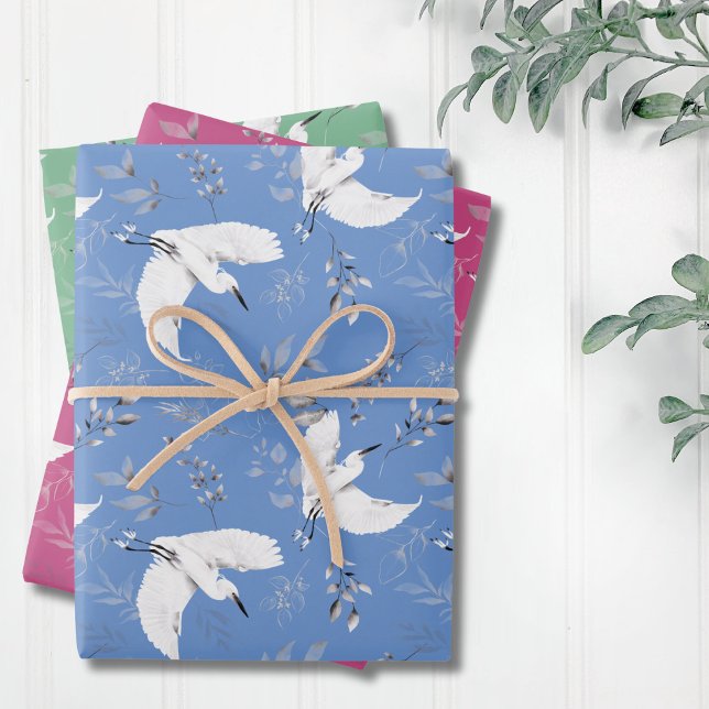 Vögel Natur Wasserfarben Art Illustration Muster Geschenkpapier Set (Birds Nature Watercolor Pattern Wrapping Paper Sheets)
