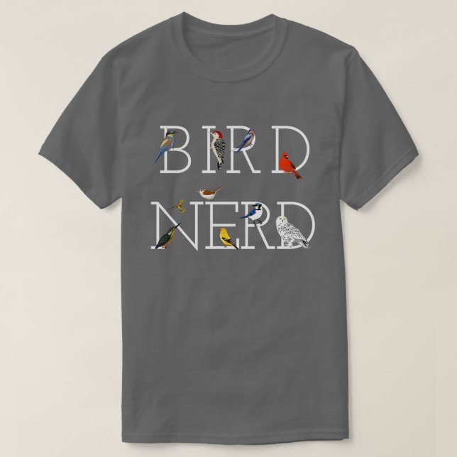 Vogel Nerd 2 T-Shirt (Design vorne)