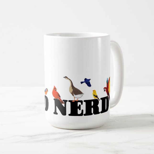 Vogel-Nerd Kaffeetasse (VorderseiteRechts)